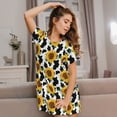 thumbnail image 3 of Lsque Cute Cow Print Sunflower B Pattern Nightgowns for Women Sleep Shirts Short Sleeve Nightshirt Pullover Nightdress Soft Sleepwear Relaxed Fit Nightdress, 3 of 6