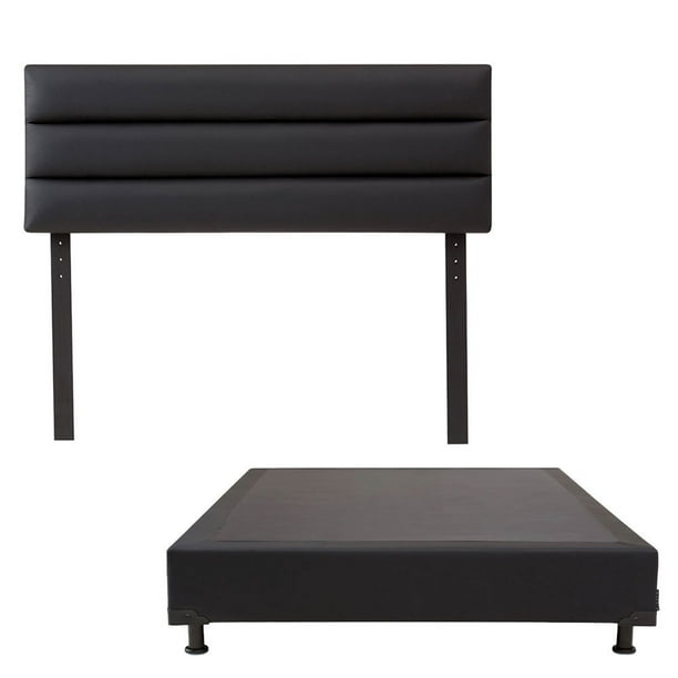 Box Base Cama Queen Size DICASA + Cabecera Londres Negro