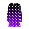 thumbnail image 4 of CLOISE Women's Sweatshirts Polka Dots Pullover Sweatshirts Crew Neck Long Sleeve Hoodies Shirts Purple Drop Shoulder Tops Fall Casual Preppy Clothes XL, 4 of 5