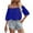 Blue, variant on Fesfesfes Summer Tops for Womem Casual Tops Women's One-Shoulder Solid Color Top Three-Quarter Sleeve Top Blouse T-shirt Off-the-Shoulder Tunic Blouse Under 10$