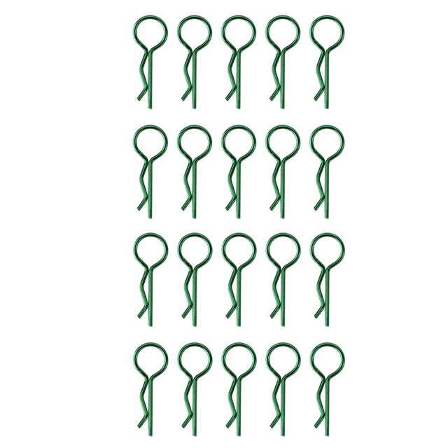 20 / Juego de pasadores de clips de cuerpo universales para 1: 6 1: 8 Verde Zulema Clips de cuerpo RC