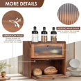 thumbnail image 6 of Bread Box for Kitchen Countertop Wooden Bread Storage Container Bin 2 Layer Breadbox Holder Large Capacity Keeper Vintage Farmhouse Food Organizer Pantry Shelf Acrylic Window (Brown), 6 of 7