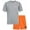 Grey/Orange, variant on Black Bear Active Boys Short Sets - 2 Piece Short Sleeve T-Shirt and Shorts Boys Athletic Set (8-18)