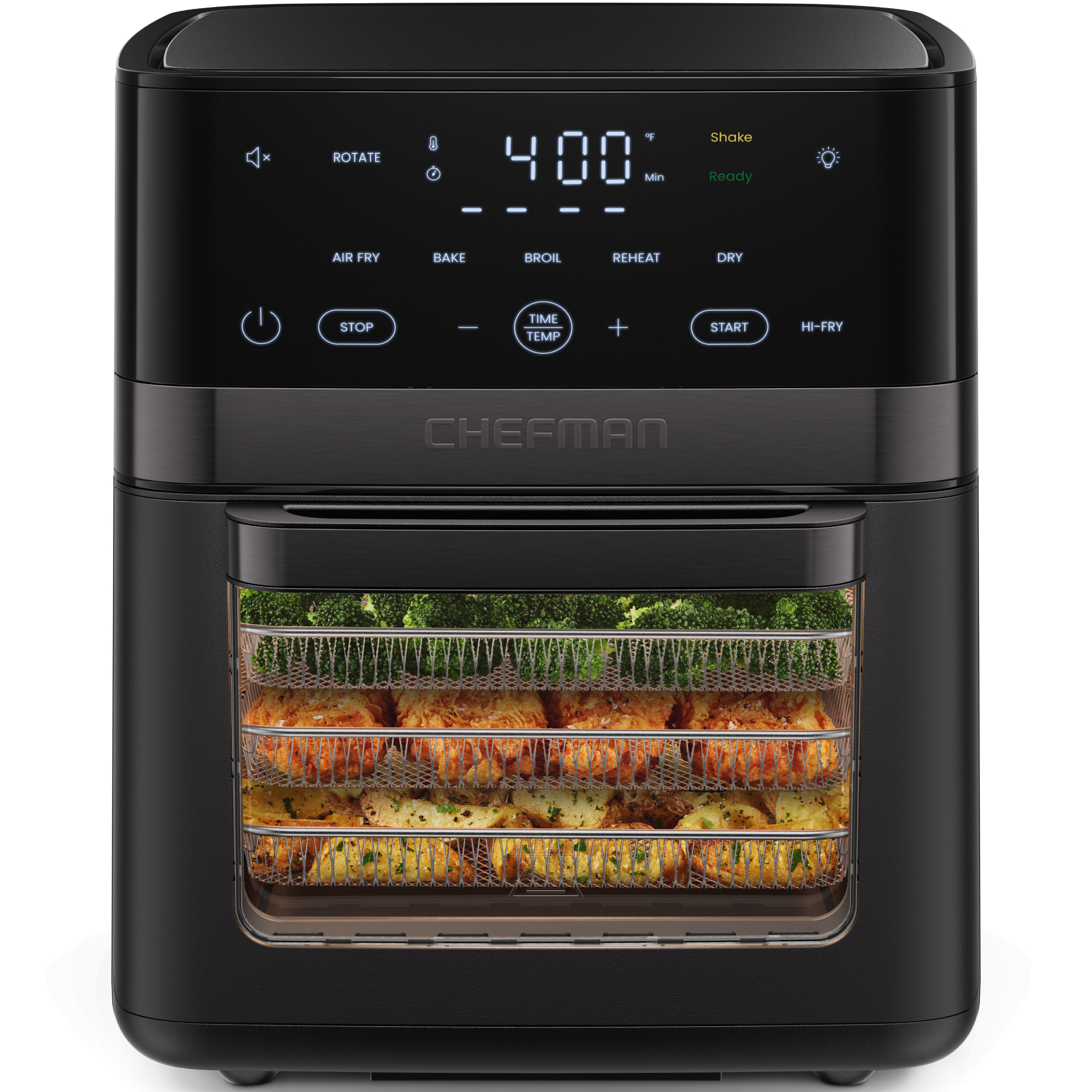 Chefman 14-Quart Multifunctional Air Fryer+ with 5 Cooking Functions – Black
