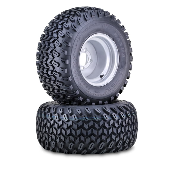 WANDA ATV Tire & Wheel 22X11-10 with 4 Lugs on 4" PCD Silver Wheels 10142, Pk 2