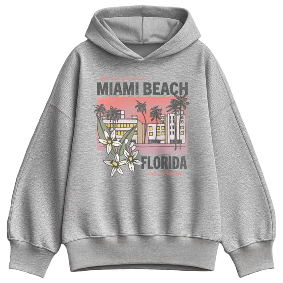 Instant Message - Miami Beach Florida Oversized Fleece Hoodie Sweatshirt