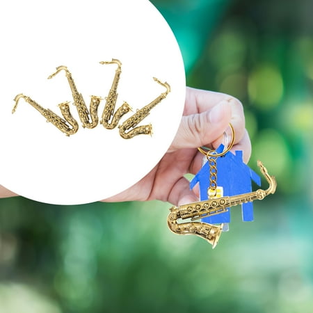 

KAKOWELY 4Pcs Golden Plastic Saxophone Model for Diy Crafting Art Lovers 12.0x8.5x2.9in