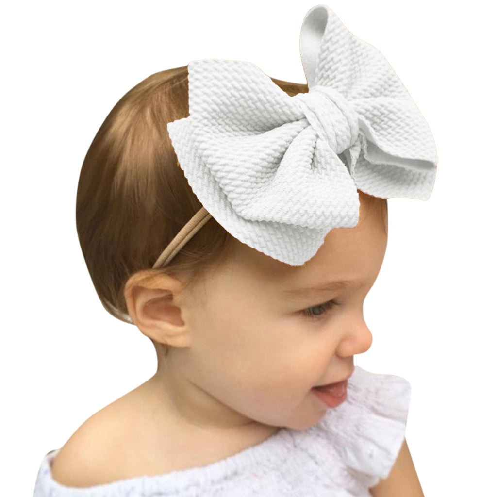 Unisex Toddler Baby Cute Hair Ball Multicolor Headband Elastic Big Bow Hair Band 