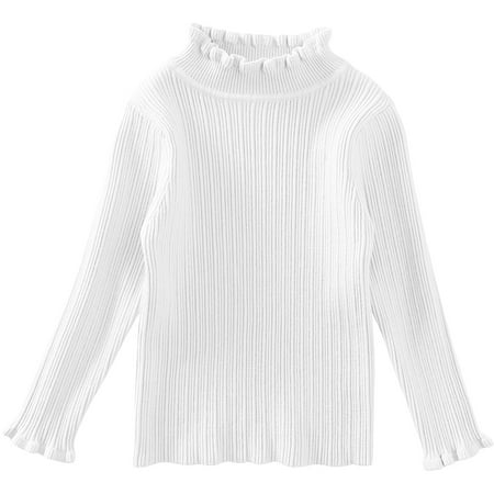 

KaLI_Store Toddler Baby Girls Sweaters 3 6 9 12 18 24 Months 2t 3t 4t 5t Print Winter Fall Warm Cotton Knit Sweater White Size 18-24 Months