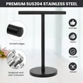 thumbnail image 2 of T-Shape Bath Hand Towel Holder Stand, Stainless Steel Free Standing Hand Towel Rack with Heavy Base, for Bathroom Kitchen & Countertop, Matte Black, 2 of 12