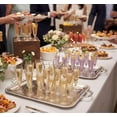 thumbnail image 2 of MATANA 5oz Gold Glitter Reusable Plastic Champagne Flutes Set of 50, 2 of 7
