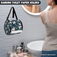 thumbnail image 4 of ZIATUBLE Floral Paper Towel Holder Green Leaves Paper Dust Cover Case with Smooth Zipper Hanging Toilet Paper Dispenser Kitchen Paper Towel Holder Organizer Lightweight Storage Bags, 4 of 7