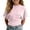 Pink, variant on REDARER Girls Crew Neck Batwing Sleeve T-Shirt Solid Ruched Waist Casual Summer Stretchy Daily Top,13-14 Years