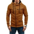 thumbnail image 2 of Michellecmm Men's Hoodie Pullover Coat, Contrast Color Long Sleeve Zip Front Sweatshirt Loose Jacket, 2 of 4