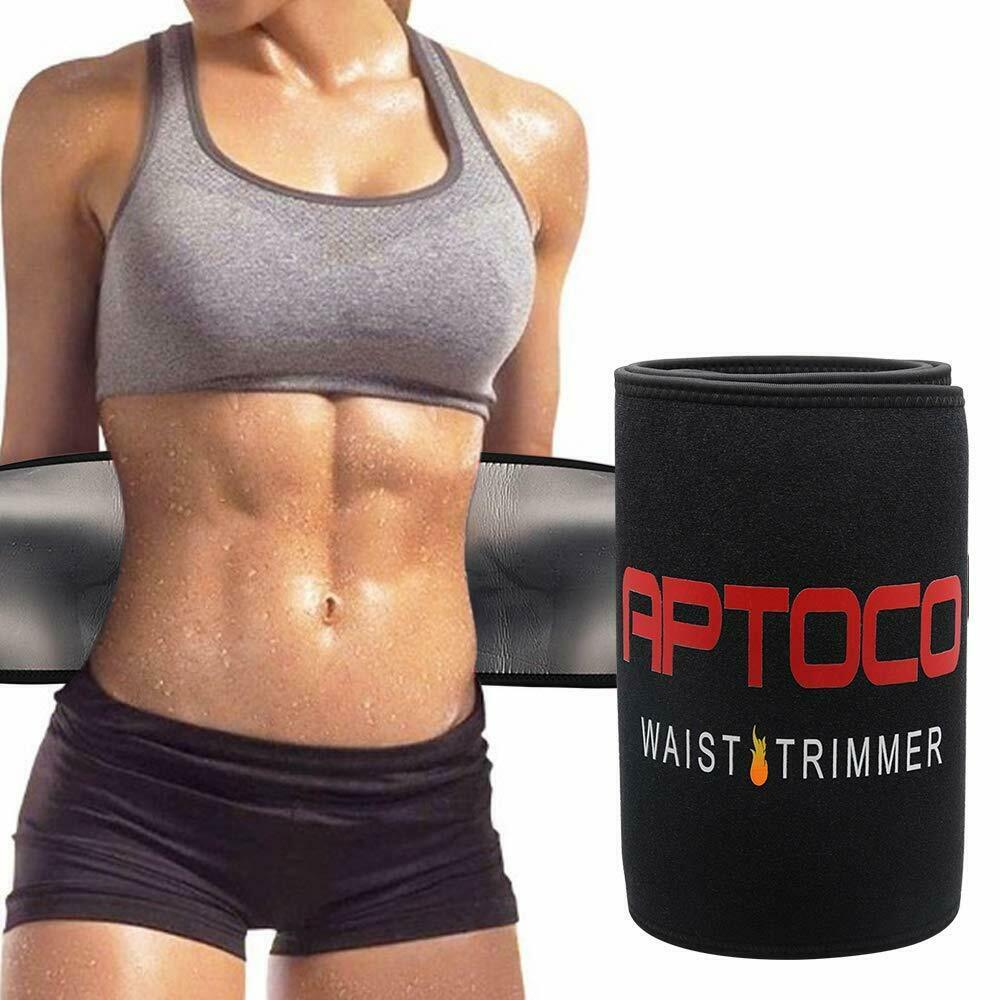 Details about / Waist Trimmer Exercise Wrap Belt Slimming Burn Fat Sweat Body Shaper