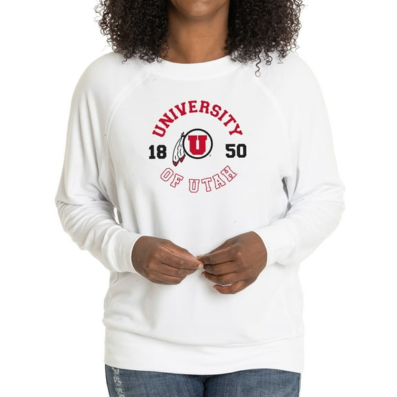Women's White Utah Utes Rylee Raglan Tri-Blend Long Sleeve T-Shirt