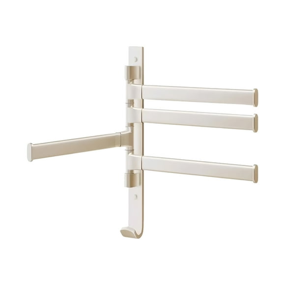 Qiweii Porte-Serviettes Rotatif à 180° à Quatre Barres, Étagère de Salle de Bain Sans Perçage pour Suspendre des Serviettes et Ranger des Accessoires de Salle d'Eau
