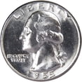 thumbnail image 1 of 1955 Washington Quarter BU Uncirculated Mint State 90% Silver 25c US Coin, 1 of 2