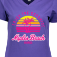 thumbnail image 4 of Inktastic Summer Enjoy the Sunshine Naples Beach Florida in Pink Women's V-Neck T-Shirt, 4 of 5