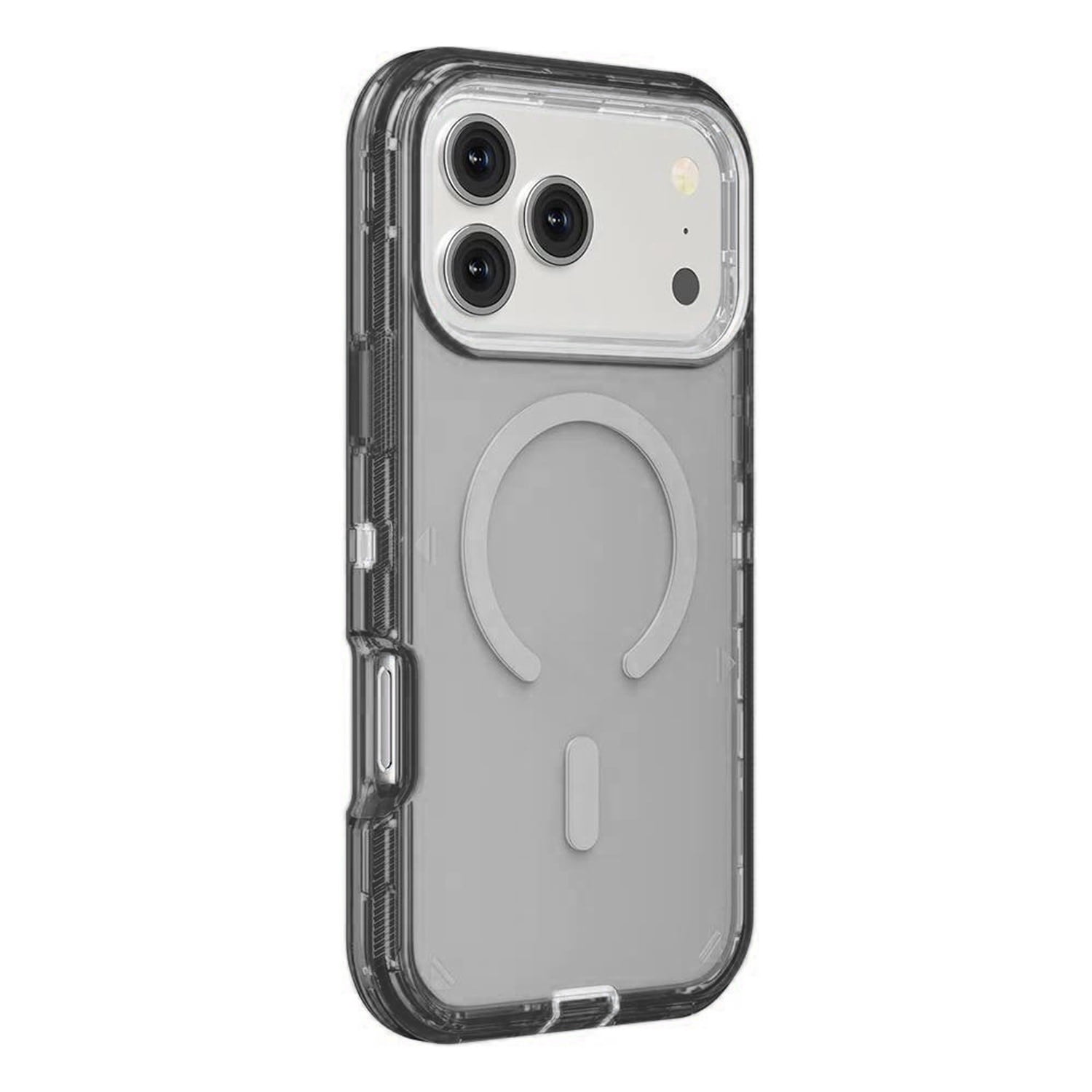 Clear Shockproof Wireless Charging Case for iPhone 17 Pro Max - Black