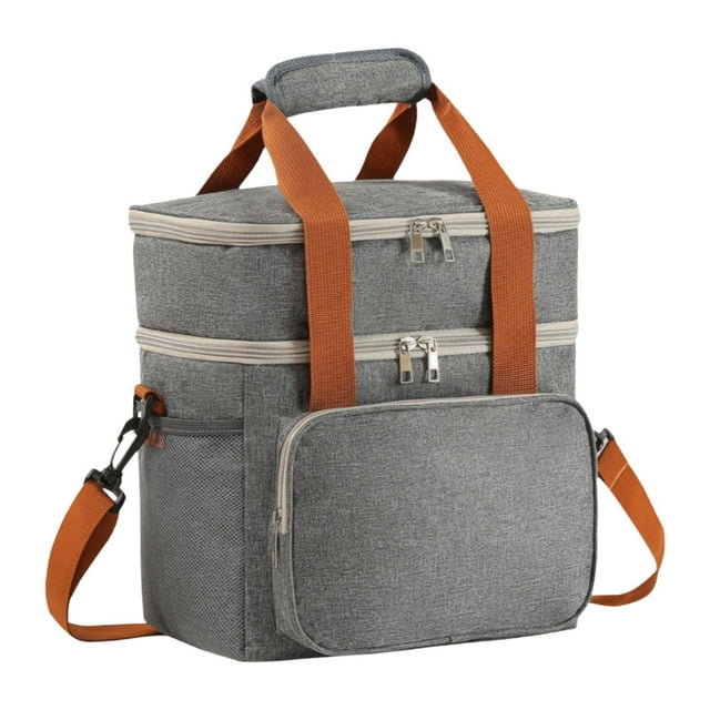 Bolsa térmica portátil para lonchera, bolsa térmica para alimentos fríos y calientes, bolsa térmica con Doble capa