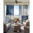 thumbnail image 4 of Navy Blue Grey Ombre Blackout Curtains 54 Inches Long for Bedroom, Modern Oil Painting Abstract Thermal Insulated Room Darkening Black Out Window Curtain Panels Grommet Drapes for Living Room, 4 of 8