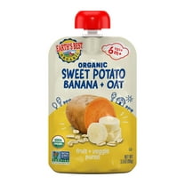 Earth's Best Organic Stage 2 Baby Food, Sweet Potato Banana Oat Fruit & Veggie Puree, 3.5 oz Pouch
