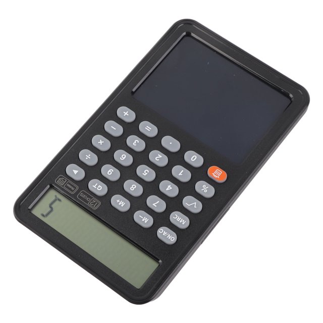Calculator with Notepad, 12 Digits LCD Display, Mute Keys, Memo Lock Function, Health and Environmental , Portable and Light, for Student Teacher Office High School