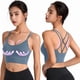 thumbnail image 3 of 2 sujetadores deportivos con espalda cruzada para mujer: tops cortos con tirantes cruzados y rellenos, nailon y spandex, yoga/entrenamiento, bajo impacto, 3 of 5