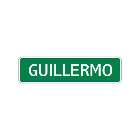 Guillermo Boys Children Name Letter Printed Label Indoor Outdoor Unique Wall Plaque Decoration Aluminum Metal Sign 4"x13.5"