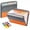 ORANGE, variant on 13 Pocket Expanding File Folder with Sticky Labels, Accordion File Folder Document Organizer Expanding Zip File Folder with Zipper Closure，Letter A4 Paper Document Accordion Folder, Gray