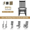 thumbnail image 5 of RONG-3 Outdoor Rocking Chair, Solid Wood High Back Rocker, All Weather Lounge Chair for Porch Patio Fire Pit Garden Backyard Deck Indoor, Black, 5 of 6