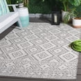 thumbnail image 2 of SAFAVIEH Courtyard Wyatt Geometric Indoor/Outdoor Area Rug, Light Grey/Dark Grey, 4' x 5'7", 2 of 12