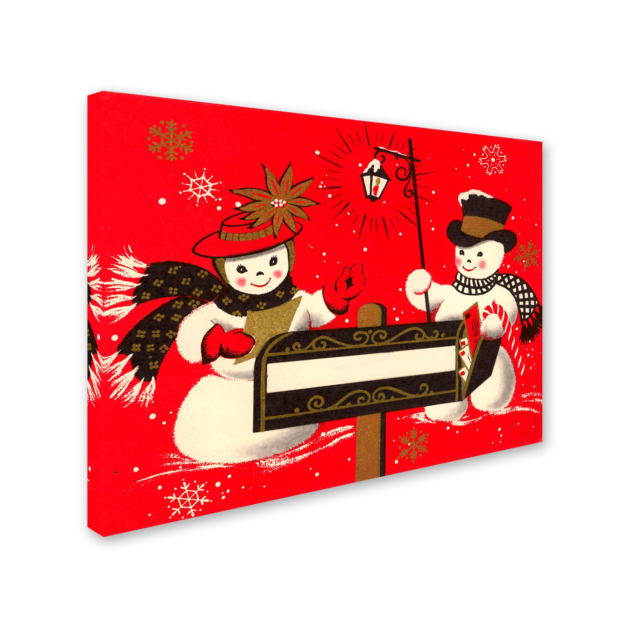 Trademark Fine Art 'Vintage Christmas Snowmen' Canvas Art by Vintage Apple Collection