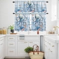 thumbnail image 3 of Blue Octopus Kitchen Curtains Valances and Tiers Set of 3 Ocean Coral Starfish Tier Curtains and Valance with Rod Pocket for Small Windows, 27.5"x24", 3 of 9