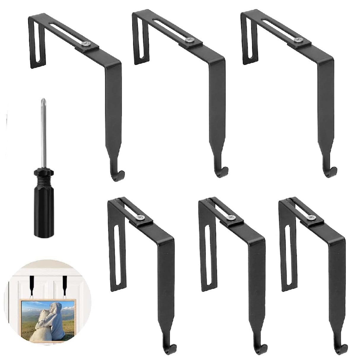 6Pcs Adjustable Cubicle Hangers Bomutovy Universal Partition Hanger Set
