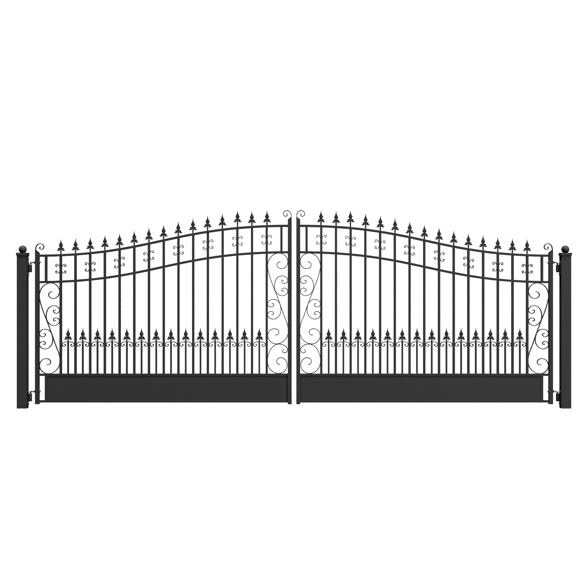 ALEKO Steel Dual Swing Black Driveway Gate 18 x 6 ft Venice Style