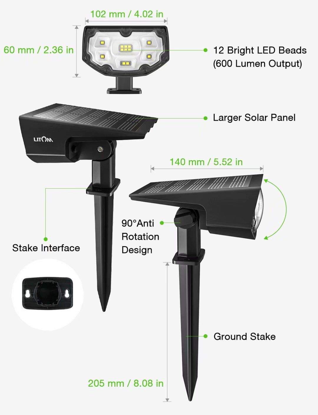 solar lights outdoor on Litom Newest 12 Led Solar Light For Outdoor Use Walmart Com Walmart Com