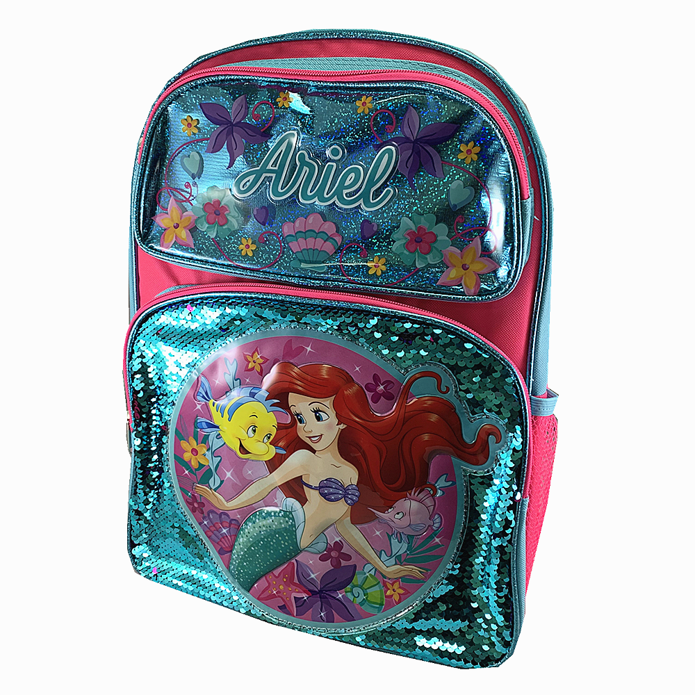 Disney The Little Mermaid Ariel 16Large Rolling School Backpack Girls Book Bag