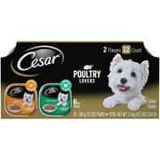 CESAR Filets in Gravy Poultry Lovers Variety Pack, (12 Pack) 3.5 oz. Trays