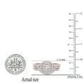 thumbnail image 4 of Dazzlingrock Collection Round White Diamond Swirl Halo Bridal Ring Set for Women (1.00 ctw, Color I-J, Color I2-I3) in 10K Rose Gold, Size 9.5, 4 of 5