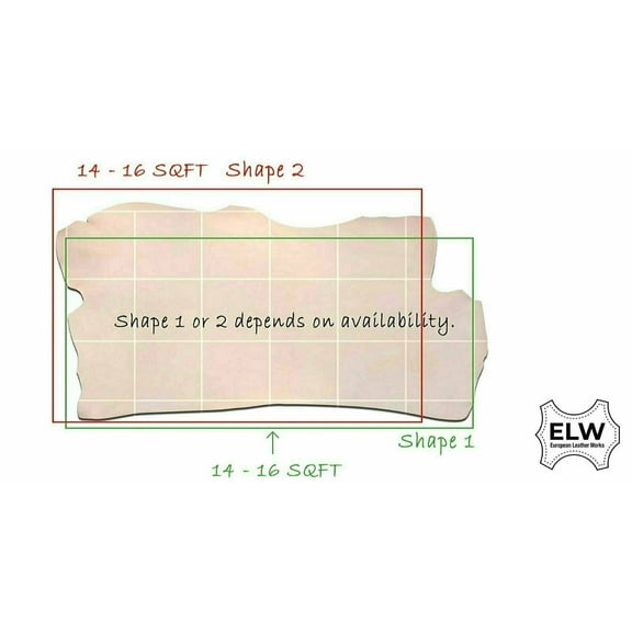 Natural Full Grain Leather Veg Tan Leather Shoulder 8/9 oz. (3.2-3.6mm) 14-16ft