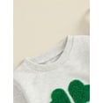 thumbnail image 6 of aturustex Little Girls Boys Irish Day Sweatshirts 3M 6M 12M 18M 2T 3T Toddler Baby Clover Embroidery Pullovers Long Sleeve Hoodies Crew Neck Jumpers I Fashion Casual Cute Spring Fall Clothes, 6 of 7