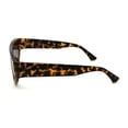 thumbnail image 3 of Flat Top Mobster Narrow Rectangular Shield Plastic Sunglasses Tortoise Brown, 3 of 4