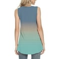 thumbnail image 6 of Summer Saving Wycnly Womens Tank Tops Gradient Round Neck Sleeveless Shirts Loose Flowy Pleated Swing Vest Tunic Blouse Sky Blue XXXL Up to 65% off, 6 of 6