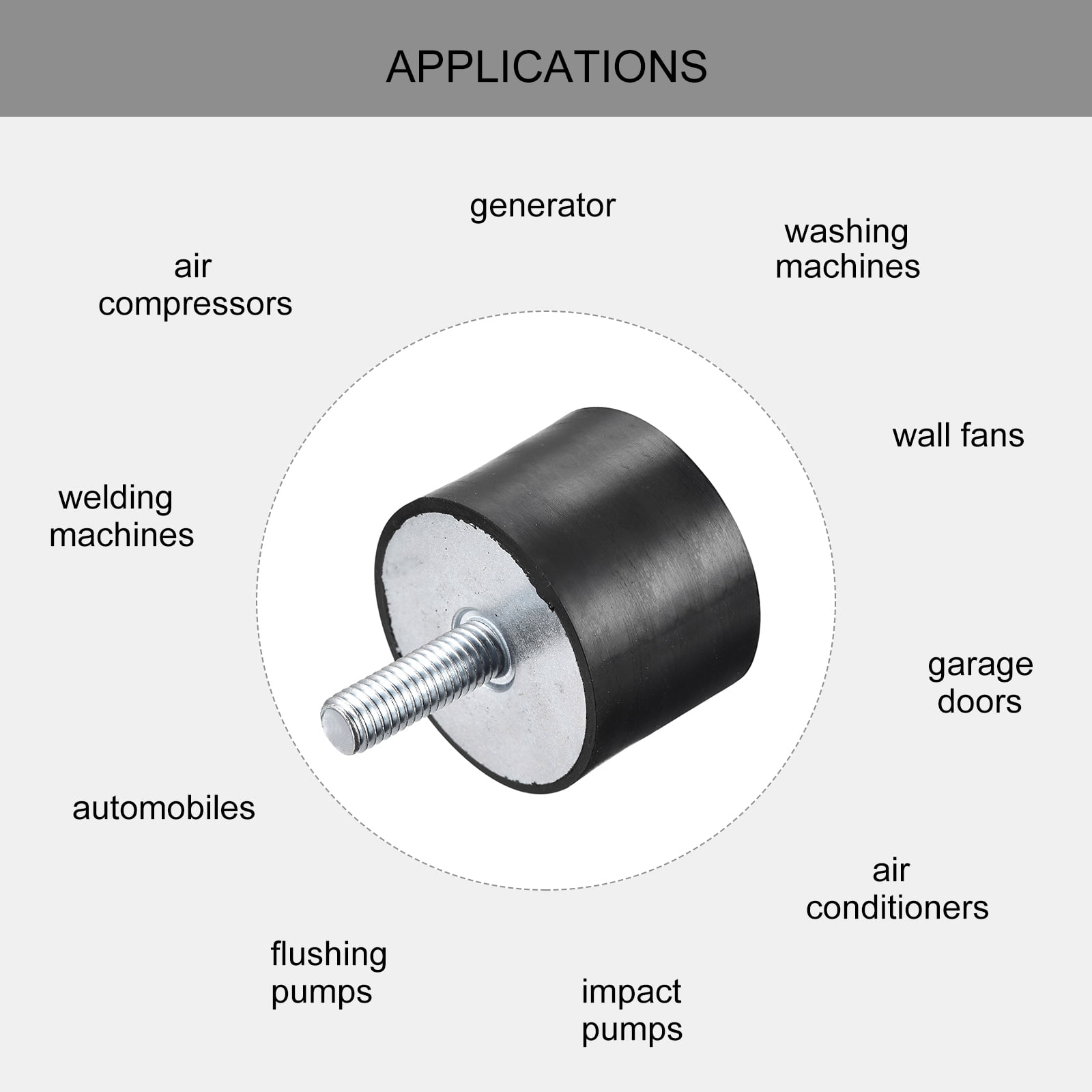 Unique Bargains Rubber Mounts Vibration Isolator Shock Absorber Black D40mmxH30mm