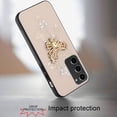 thumbnail image 3 of For Samsung Galaxy S23 FE /Fan Edition Diamonds 3D Bling Sparkly Engraving Hybrid Fashion Ring Stand Cover ,Xpm Phone Case [ Gold Garden Butterflies ], 3 of 6