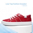 thumbnail image 4 of Obtaom Women's Play Fashion Sneaker Comfortable Walking Shoes red Canvas Slip on Shoes(Red US8), 4 of 9