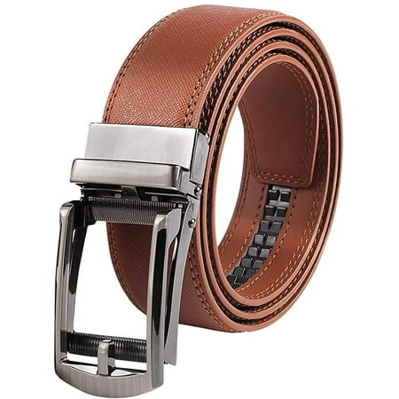 Sepeda Men's Genuine Leather Ratchet Dress Belt with Automatic Sliding ...