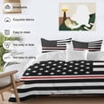 thumbnail image 4 of American Flag Bedding 3 Piece Duvet Cover Set Full Size, Black White Striped Star with Red Lines Soft Microfiber Comforter Cover with Zipper Closure & Pillowcases, Wrinkle & FadeResistant Quilt Cover, 4 of 9